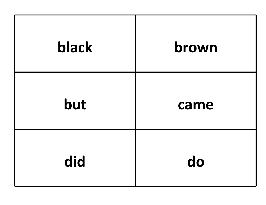 sight word free printable flash card black brown but did came do 