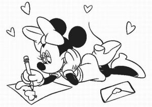 Disney Minnie Mouse Valentines Day Coloring Page Printable 