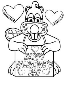 Beaver free Valentines Day Coloring Page Printable 