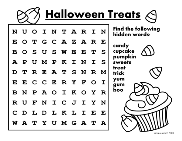 free small halloween word search