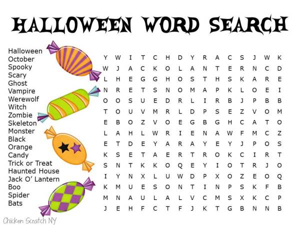 Halloween word Search 