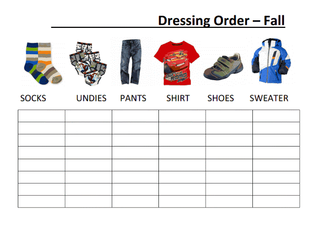 Dressing, Getting Dressed, Clothing Order 