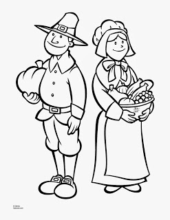 Free Pilgrim Printable Thanksgiving Day Coloring Pages