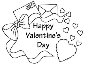 Greeting card mailer Valentines Day Coloring Page Printable 