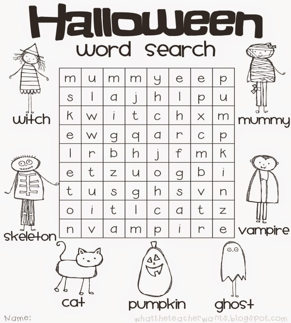 easy halloween word search 